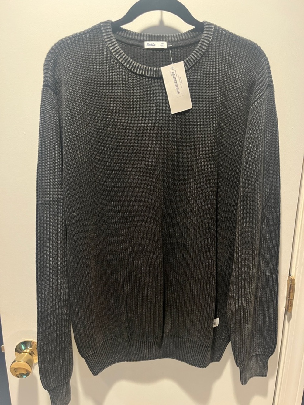 Men’s Katin Black Wash Swell Crewneck Sweater - Classic Knit